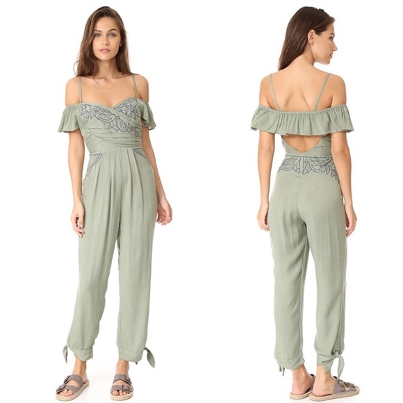 Free People Pants - Free People In The Moment Green Jumpsuit